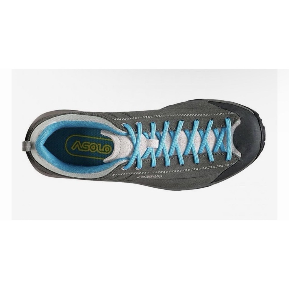NIB ASOLO Space GV Hiking Shoe Goretex Women's 8.5 Gray Blue Vibram $170 - Picture 3 of 16